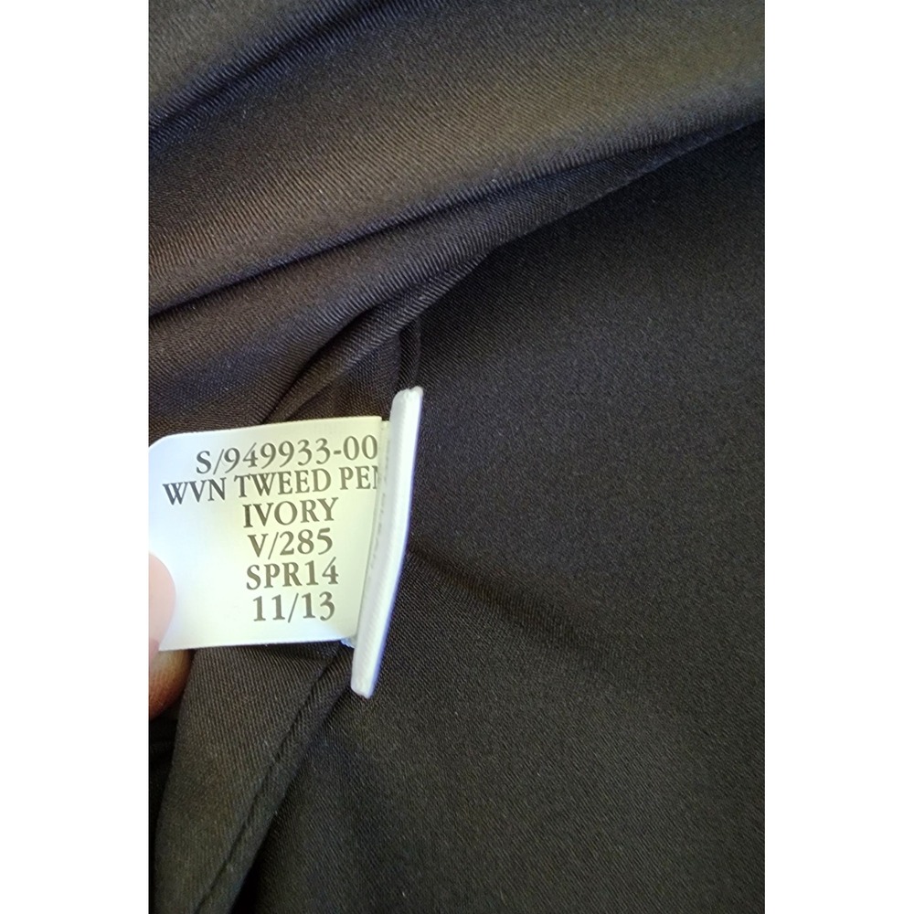 NWT Banana Republic Ivory Tweed Pencil Skirt Black Banded Waist Women's Size 10 - Picture 6 of 7